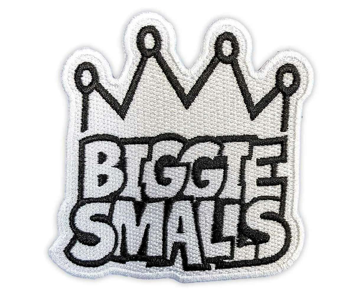 Biggie Smalls Woven Crown Logo Iron On Patch (White) - RO11819