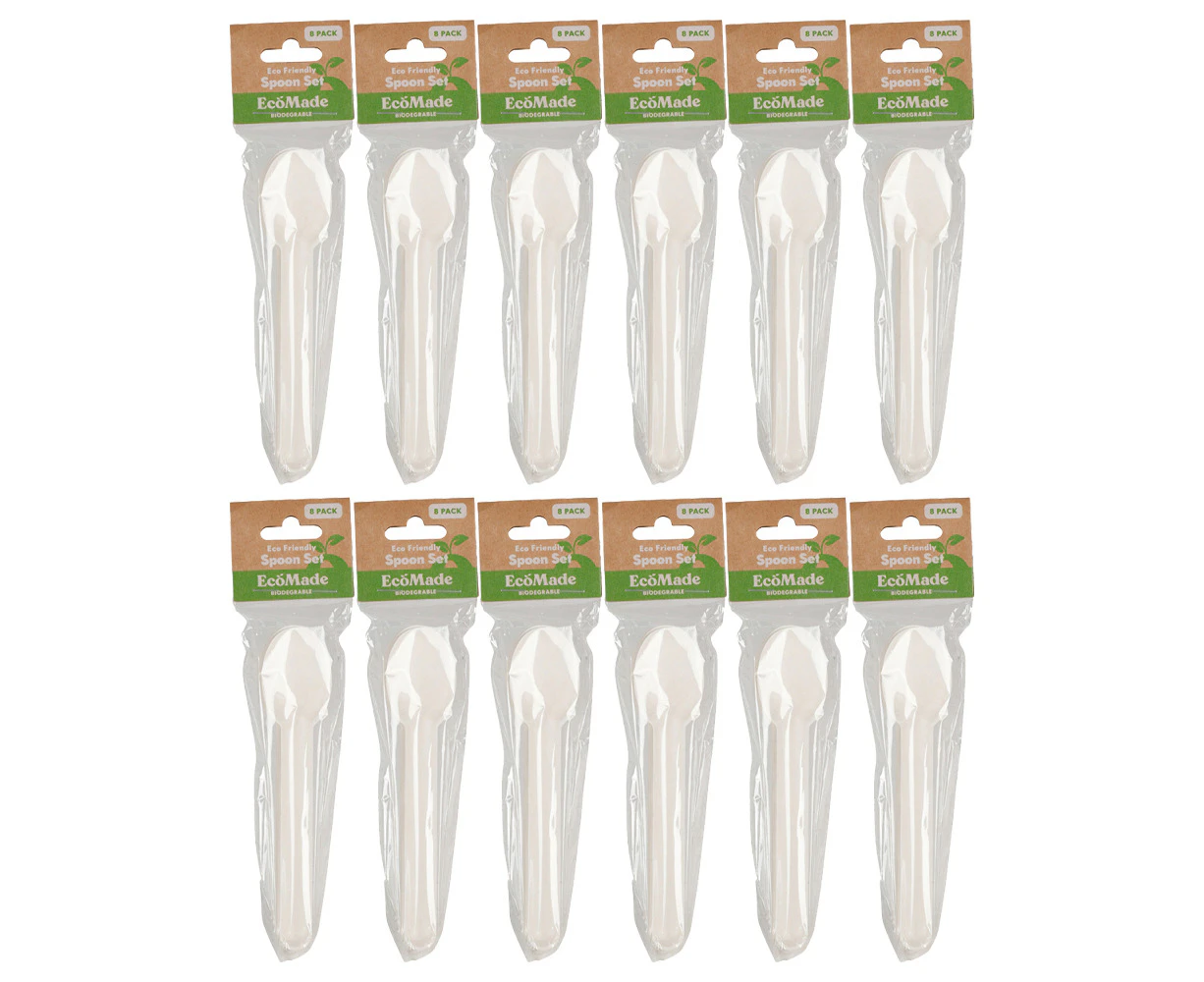 12x 8pc Ecomade Spoon Set Durable Reusable Cutlery Dininerware Essential 16cm