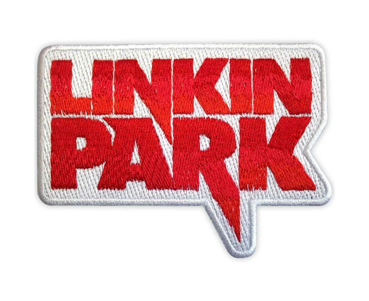 Linkin Park Woven Logo Iron On Patch (White/Red) - RO11856