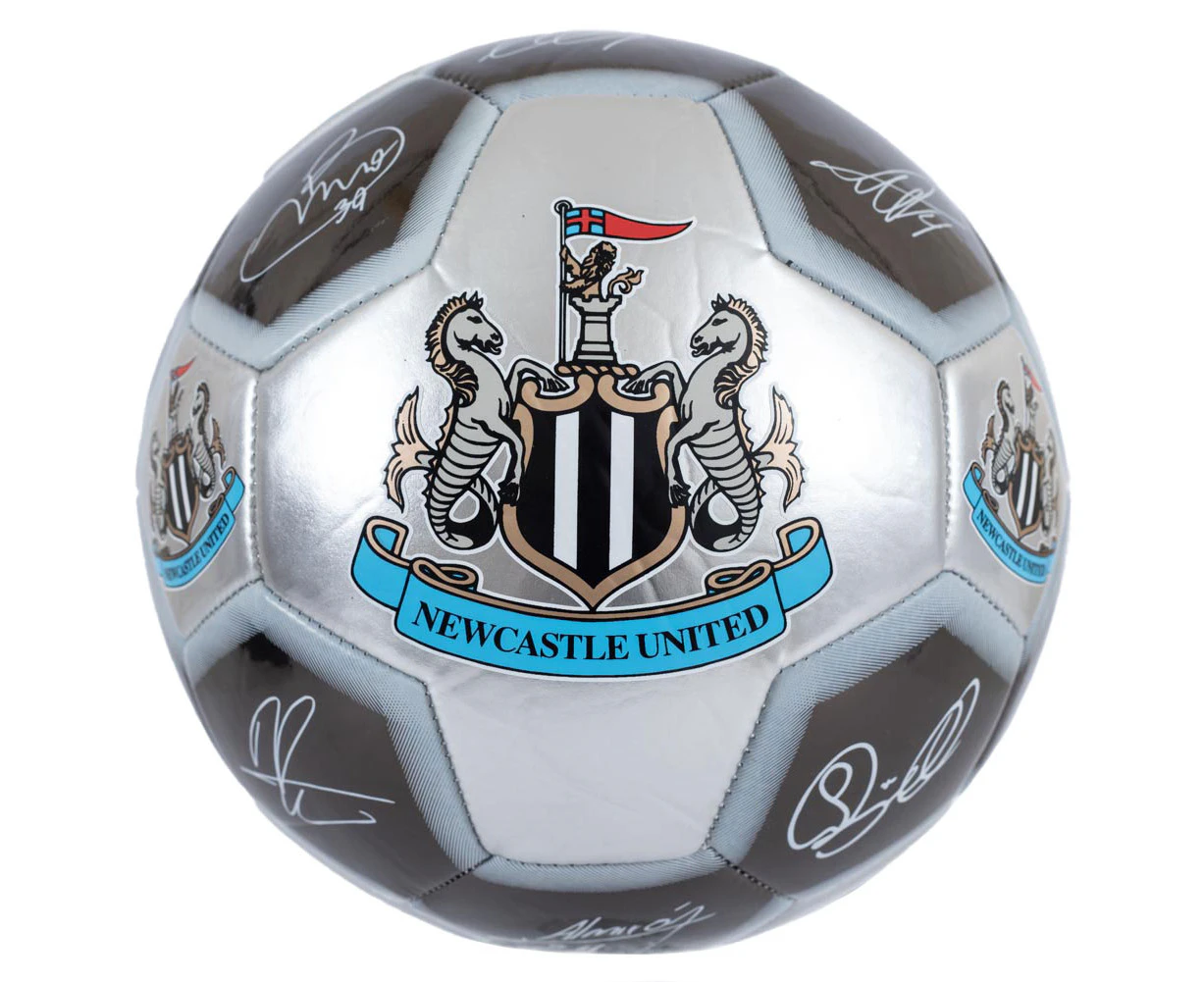 Newcastle United FC Signature Metallic Football (Silver/Black/Green) - BS4515