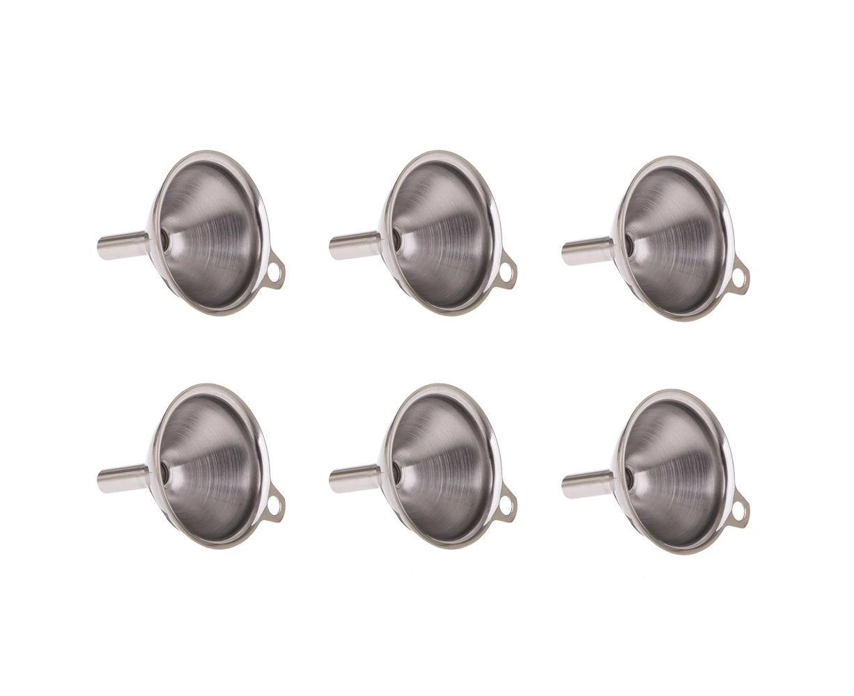 6x Appetito Stainless Steel Mini Funnel Home Kitchen Cooking/Baking Utensils