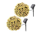 2Pack 200 LED Lights Solar String Lights Solar Christmas String  Lights-Warm