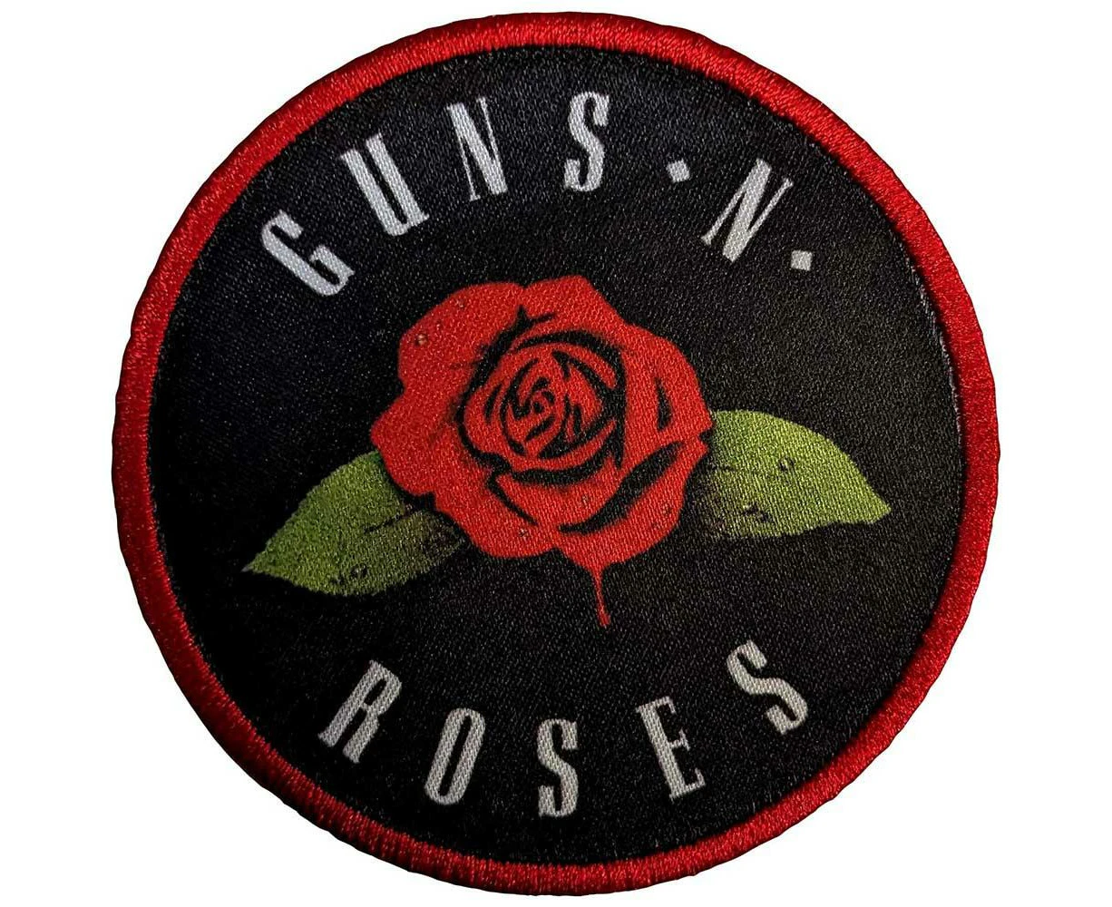 Guns N Roses Rose Iron On Patch (Black/Red) - RO11778