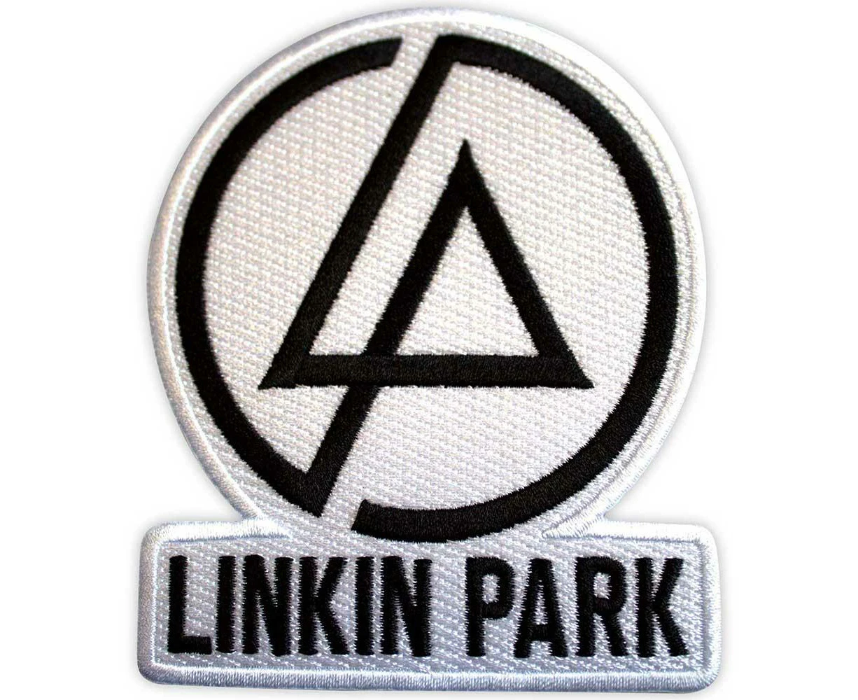 Linkin Park Logo Woven Concentric Text Iron On Patch (White/Black) - RO11852