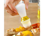 Silicone oil dripper, glass olive oil dispenser bottle silicone brush 2 in 1 - white