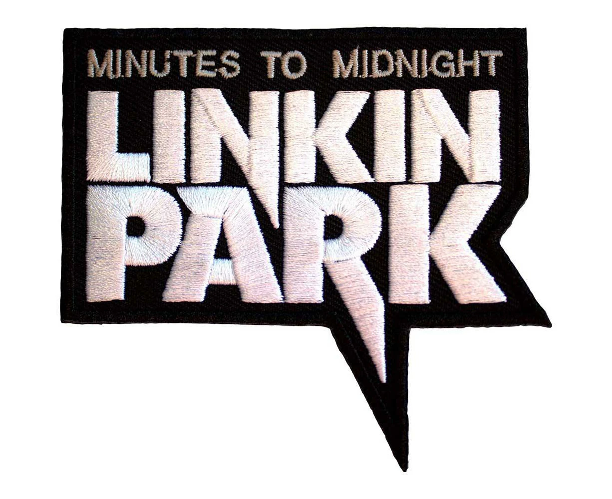 Linkin Park Minutes To Midnight Woven Iron On Patch (Black/White) - RO11855