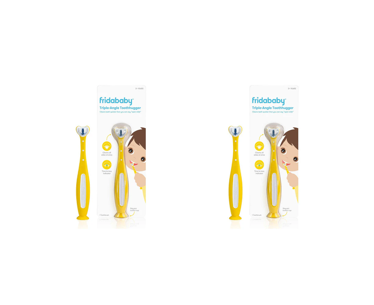 2x Frida Baby/Infant Toddler Grooming Triple Angle Toothhugger/Toothbrush 2y+