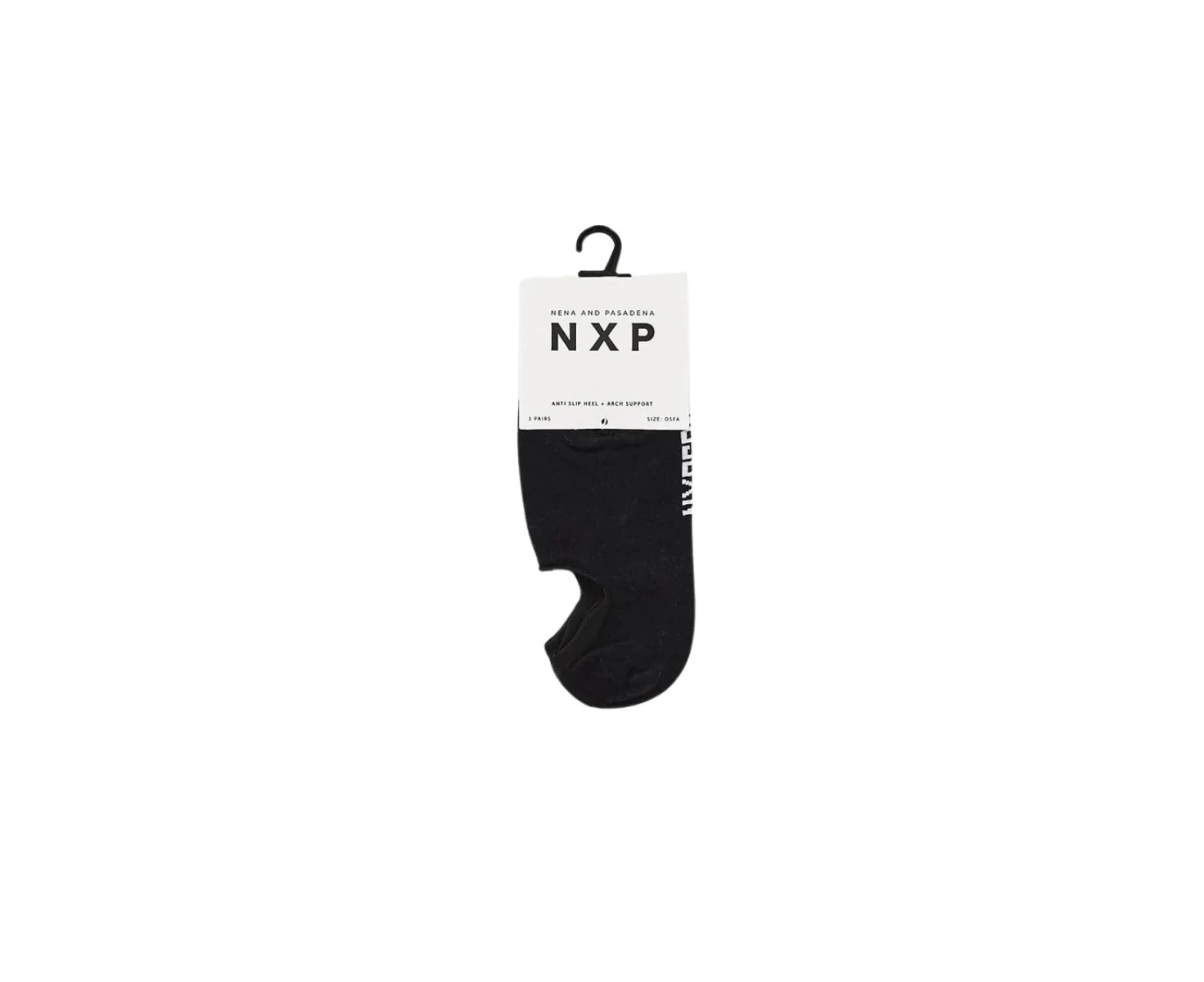 Nena And Pasadena NXP| Invisible Sock 3 Pk (Black)