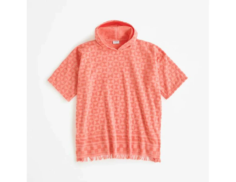 Target Womens Hooded Poncho Towel - Coral