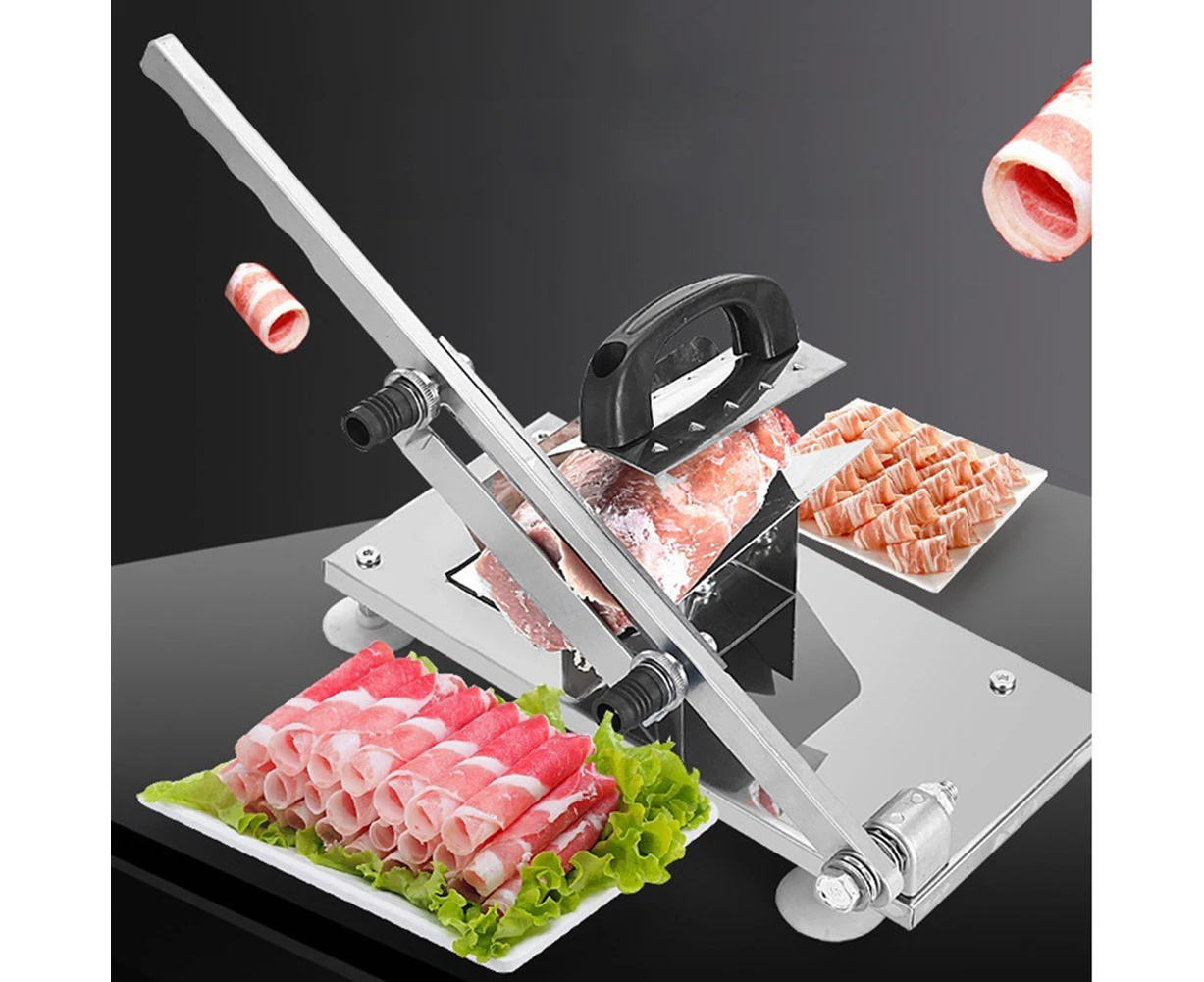 Household Lamb Slicer 0.3-15mm Adjustable Stainless Steel Beef Mutton Rolls Cutter Frozen Meat Cutting Machine Manually