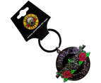 Guns N Roses Circle Logo Keyring (Black/Silver) - RO11753