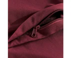 CleverPolly Vintage Washed Microfibre Quilt Cover Set - Burgundy