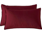 CleverPolly Vintage Washed Microfibre Quilt Cover Set - Burgundy