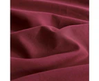 CleverPolly Vintage Washed Microfibre Quilt Cover Set - Burgundy