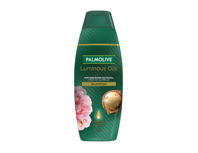 Palmolive Luminous Oils Hair Shampoo, Northern Rivers Macadamia, Argan Oil & Camellia, 350mL, Strengthen and Protect