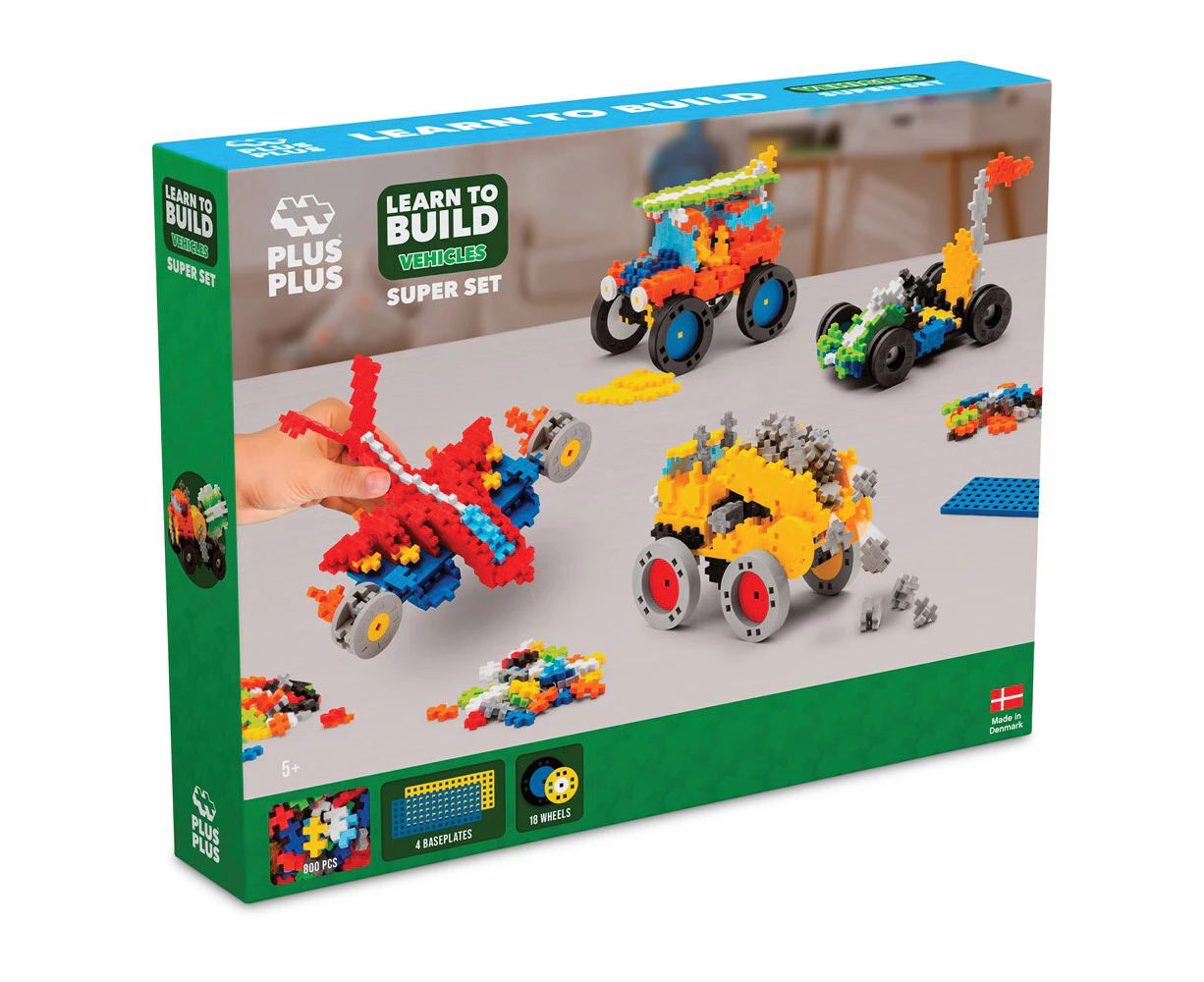 800pc Plus Plus Learn to Build Vehicles Super Set Kids/Child Building Toy 5+