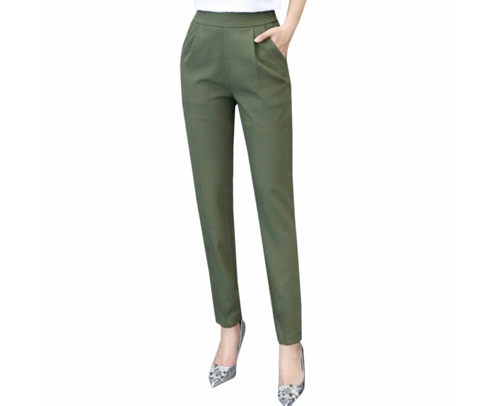 Ladies Women High Waist Harem Pants Tapered Trousers Casual Bottoms