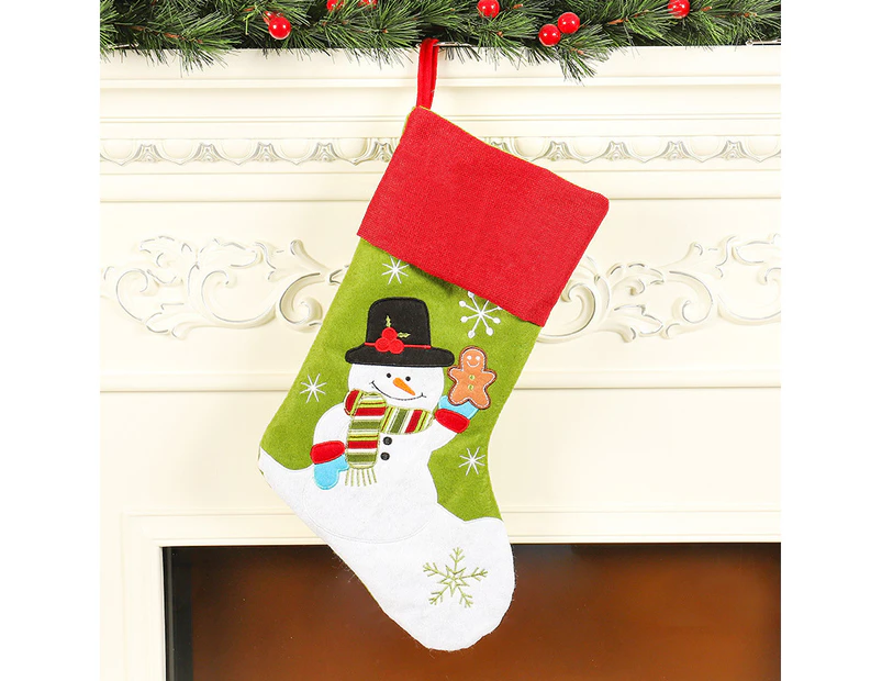 1 pc Christmas Stockings Xmas Stockings Fireplace Hanging Stockings with Plush Cuff