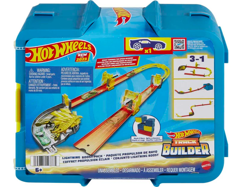 Hot Wheels Trackset With Car & 12 Accelerators: Build Lightning-fast Tracks With Speed Boosters! Ages 4+!