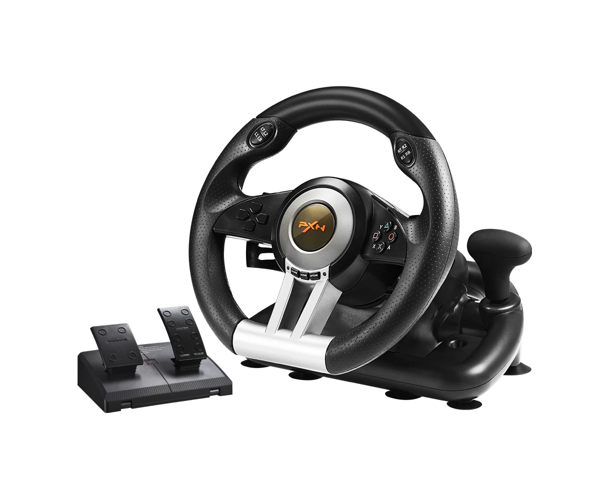 PXN V3 PRO Racing Wheel with Paddle Shifter, Automatic Drive Pedal, Desktop Clamp - Multi-Platform Controller for Nintendo Switch, PC, PS4, Xbox