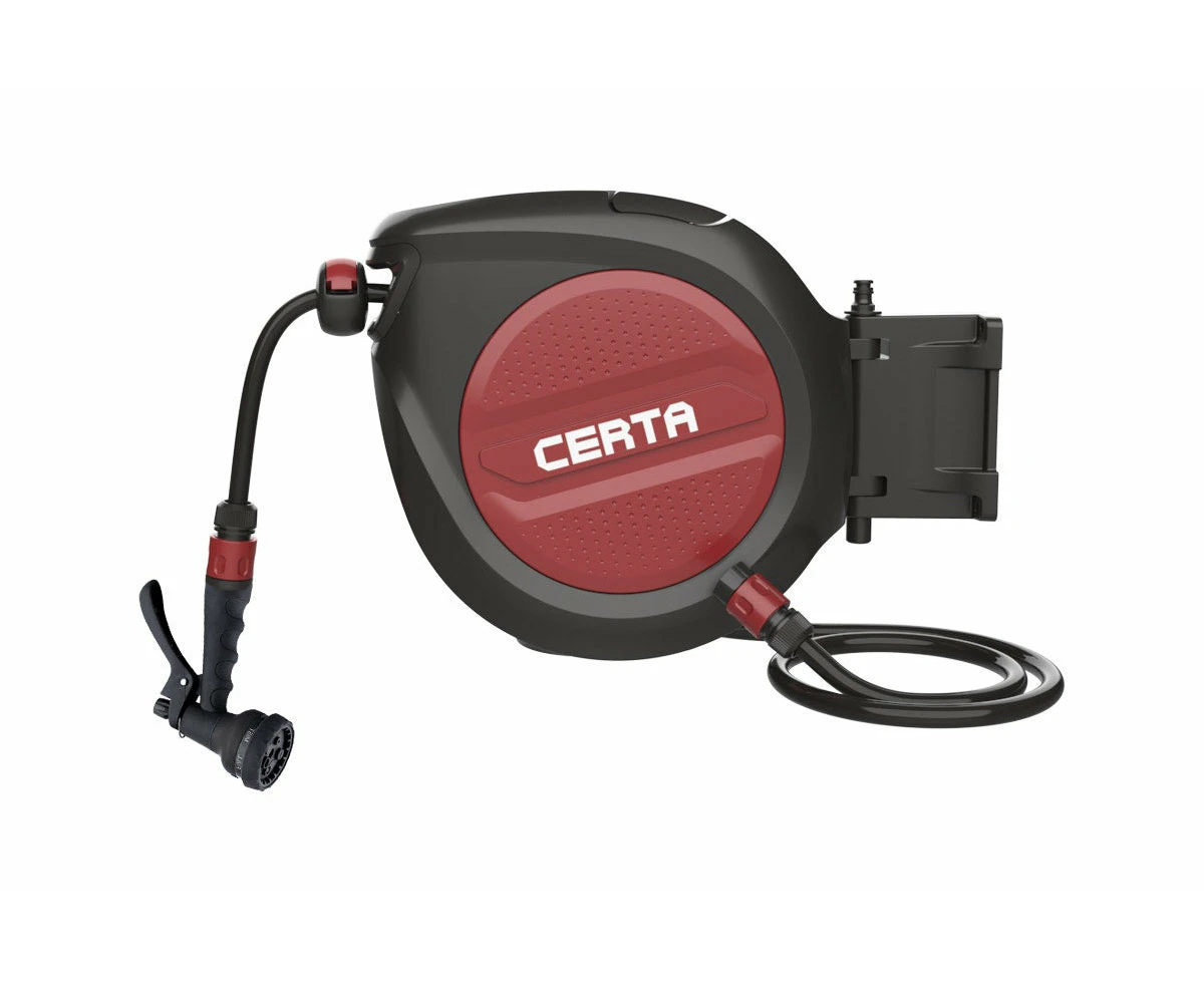 Certa Retractable Garden Hose Reel with Spray Nozzle - 20m