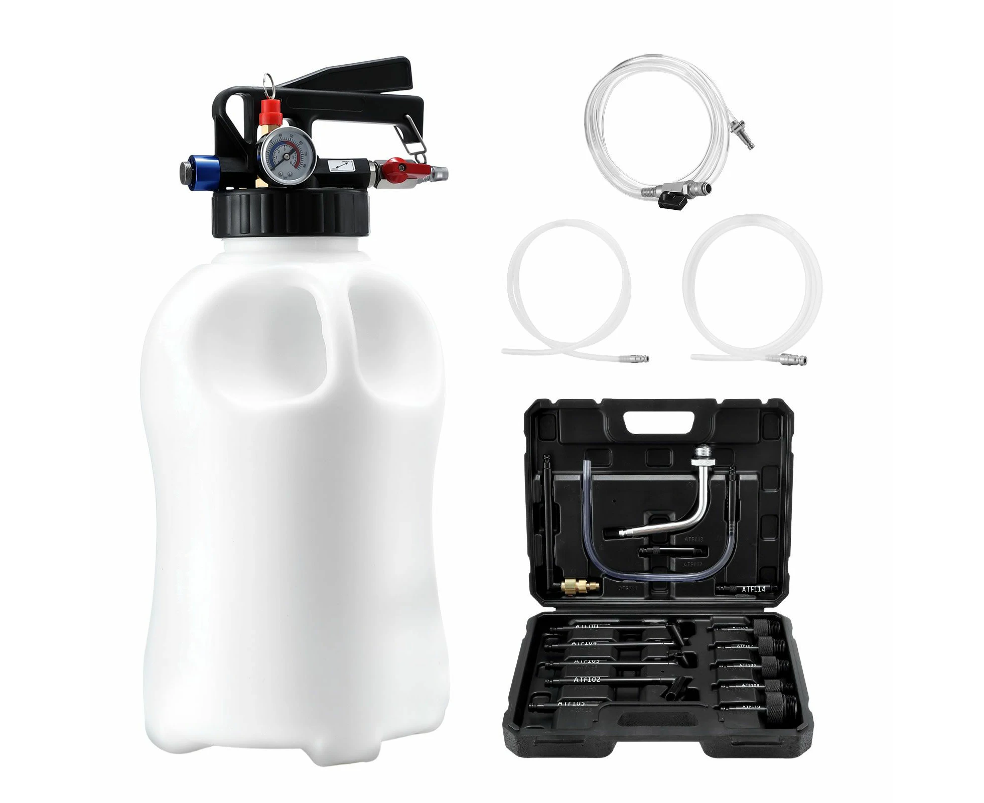 10L Transmission Oil Filling System Liquid Transfer Fluid Pump Tool Dispenser Pneumatic Gearbox Filler Extractor Automotive 15 ATF Refill Adapters