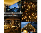 Star Solar Lights Outdoor,Solar Powered Curtain Lights,Window Lights,Solar Led String Lights Twinkle Star Moon,Warm White