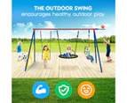 Outdoor Kids Swing Set Toys 5in1 Playset Basketball Hoop Football Goal Gate Climb Tree Saucer Child Backyard Playground Activity Centre Equipment