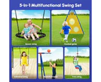 Outdoor Kids Swing Set Toys 5in1 Playset Basketball Hoop Football Goal Gate Climb Tree Saucer Child Backyard Playground Activity Centre Equipment