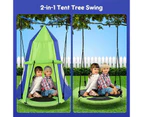 Kids Swing Set Seesaw Basketball Hoop Football Soccer Goal Tent Ladder Trapeze Bar Climbing Saucer 6in1 Child Outdoor Playground Activity Centre