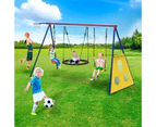 Outdoor Kids Swing Set Toys 5in1 Playset Basketball Hoop Football Goal Gate Climb Tree Saucer Child Backyard Playground Activity Centre Equipment