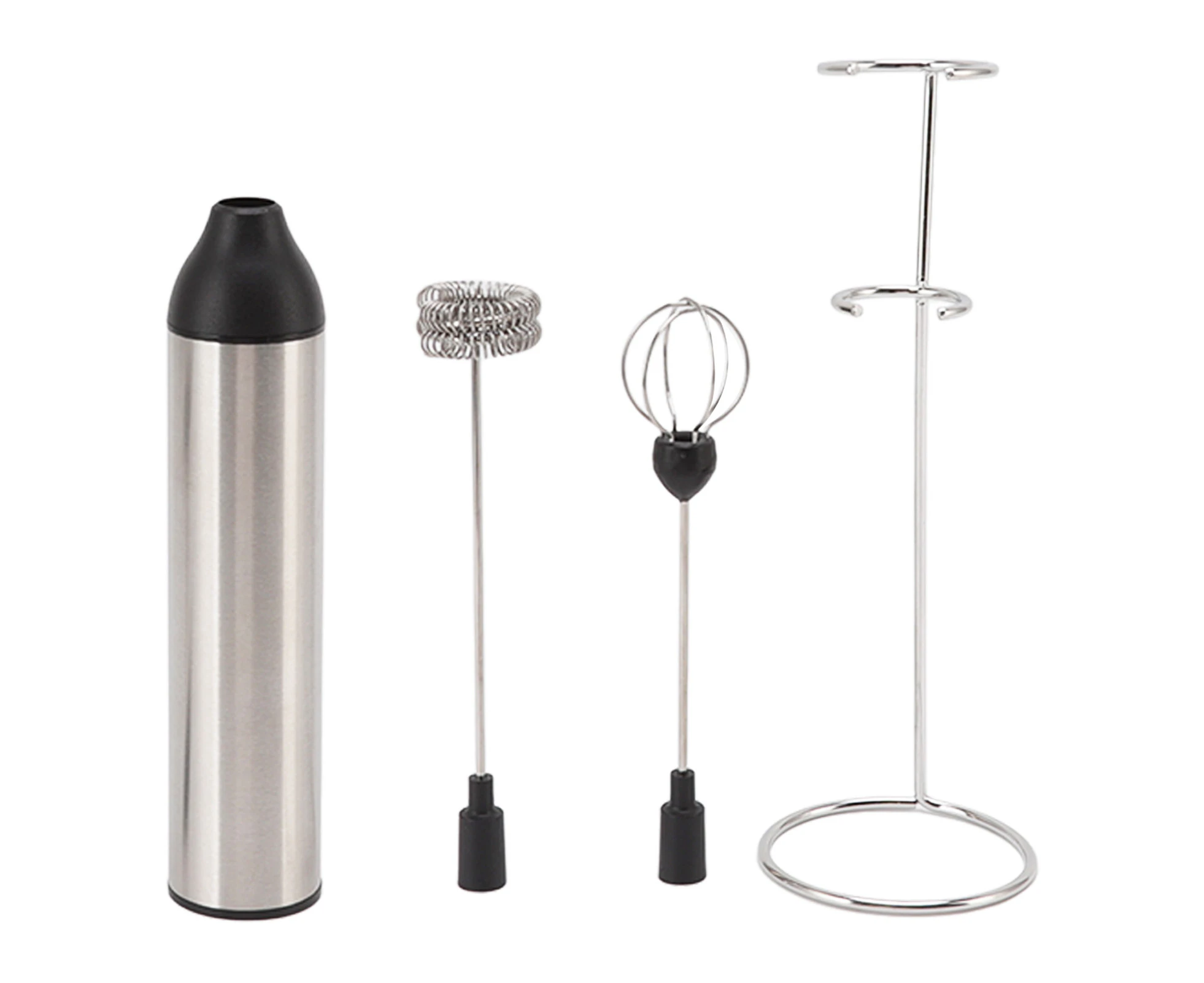 UFAPP Handheld Milk Frother Lightweight Stainless Steel ABS Electric Whisk with 2 Mixing Head