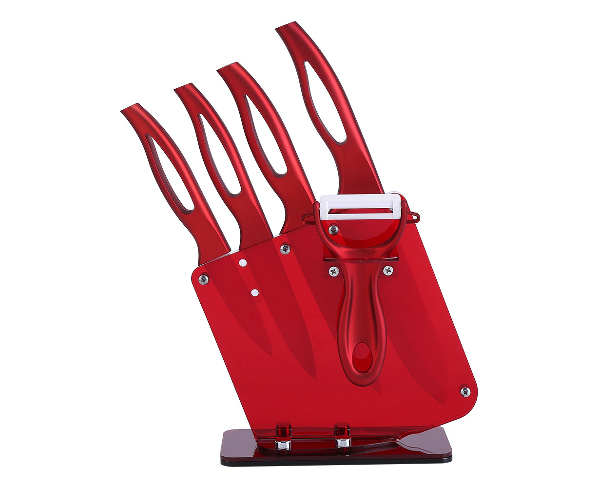 UAFAP FINDKIN 3/4/5/6 Inch Ceramic Home Kitchen Fruit/Meat Knife Cutting Tool Set + Peeler + Holder