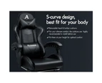 ALFORDSON Gaming Chair Office Massage Computer PU Leather Black