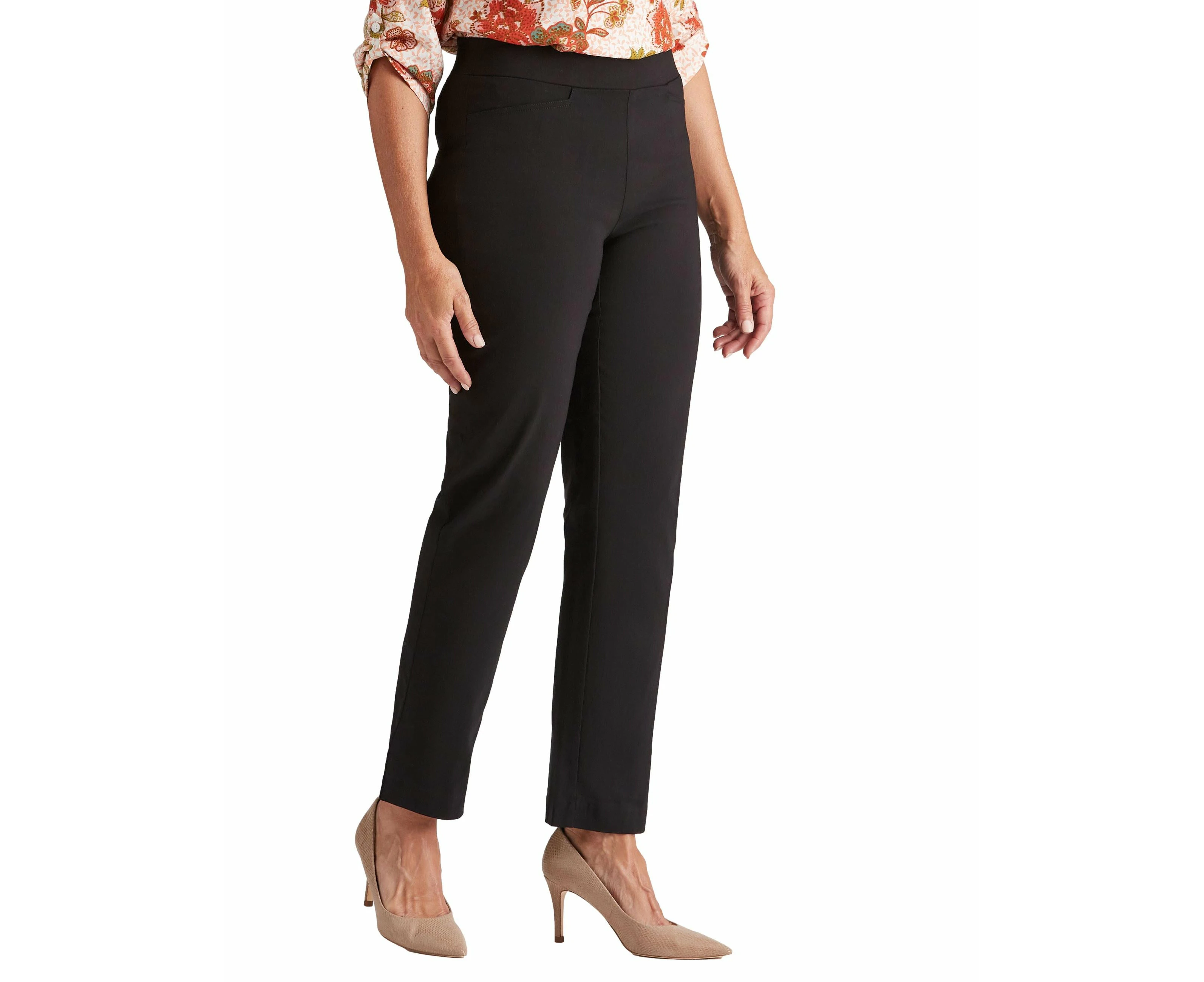 Millers - Womens - Pants / Trousers - Summer - Straight / Regular - Black - Full Length - High Waisted - Stretch Elastane - Bengaline - Work Clothes