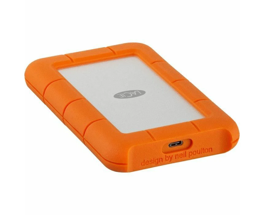 LaCie Rugged USB-C external hard drive 2TB Orange, Silver