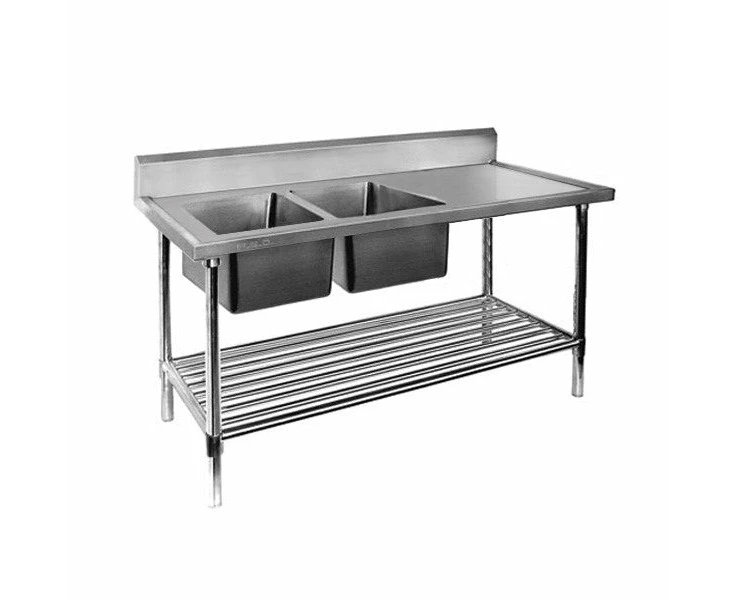 Modular Systems Double Left Sink Bench With Pot Undershelf - All Stainless Steel Double Left Sink Bench with Pot Undershelf - DSB7-1800L/A Modular Syste...