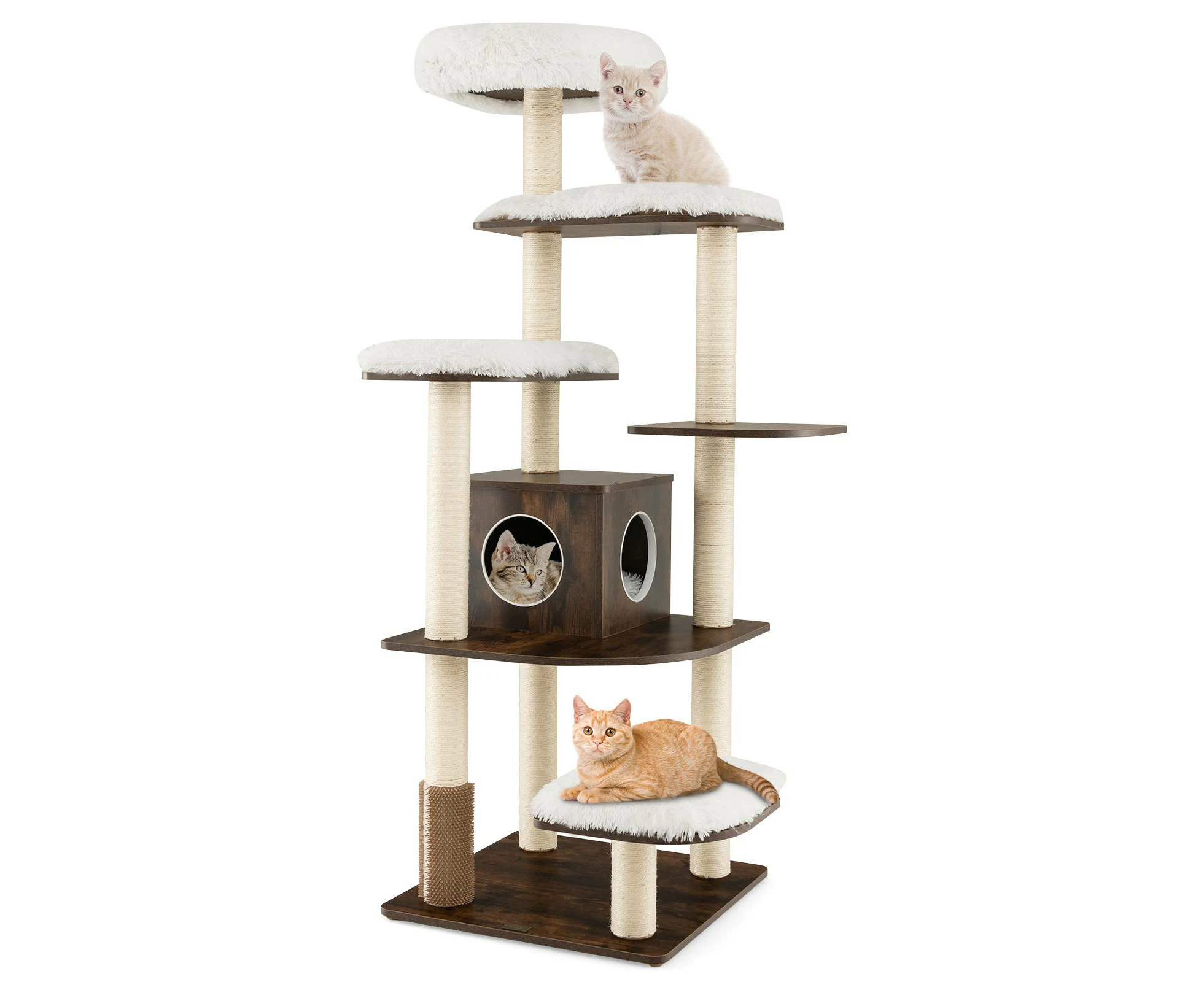 Multi-level Cat Tree Tall Cat Tower w/Plush Perch & Cozy Condo Cat Activity Center