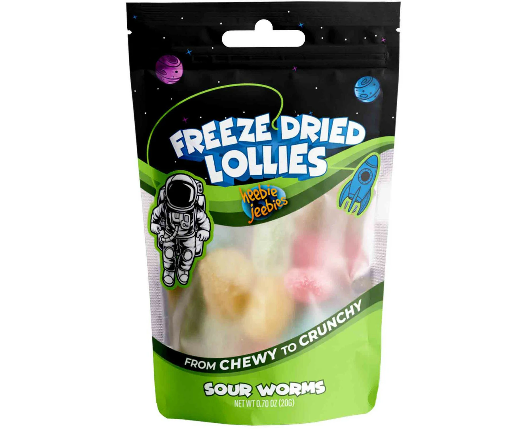 Mini Sour Worms Freeze Dried Lollies