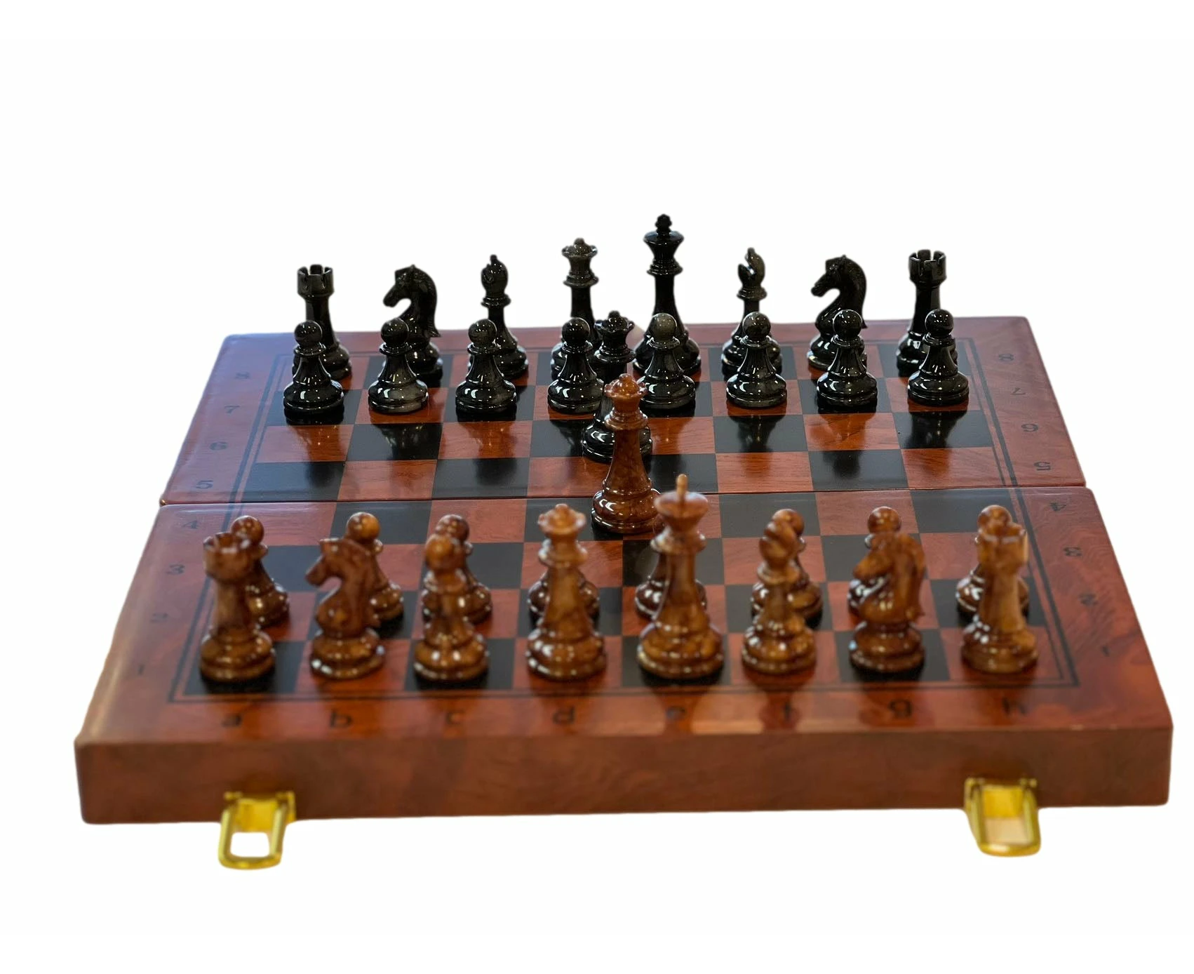 40cm Piano Finish Chess Set Foldable Board Magnetic Gift