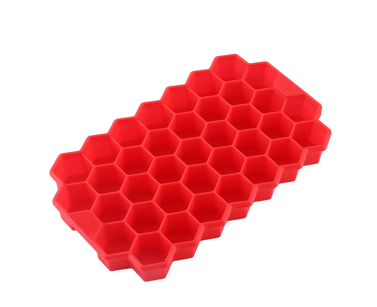 1Pc Small Ice Cube Freeze Mold Tray Flexible Silicone 37 Hexagon Shaped Cubes Kitchen Tool New