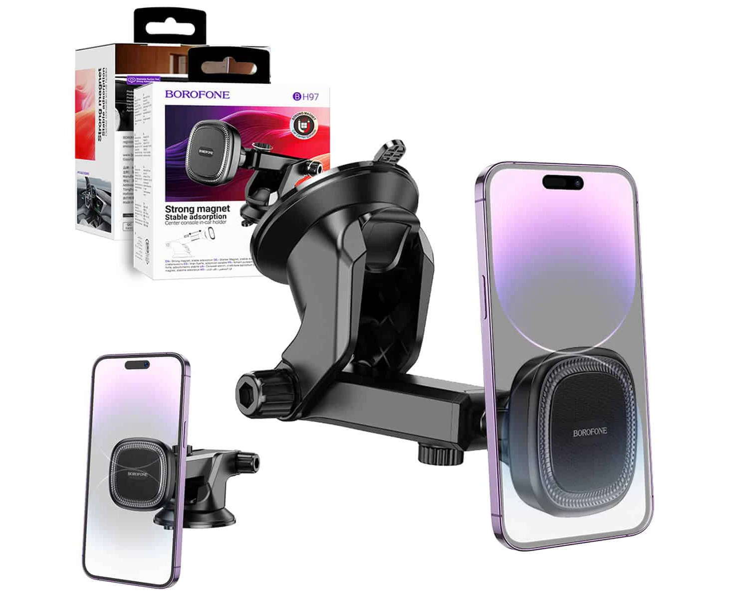 Borofone BH97 Strong Magnetic With Suction Windshield Dashboard Car Mount Mobile Phone Holder