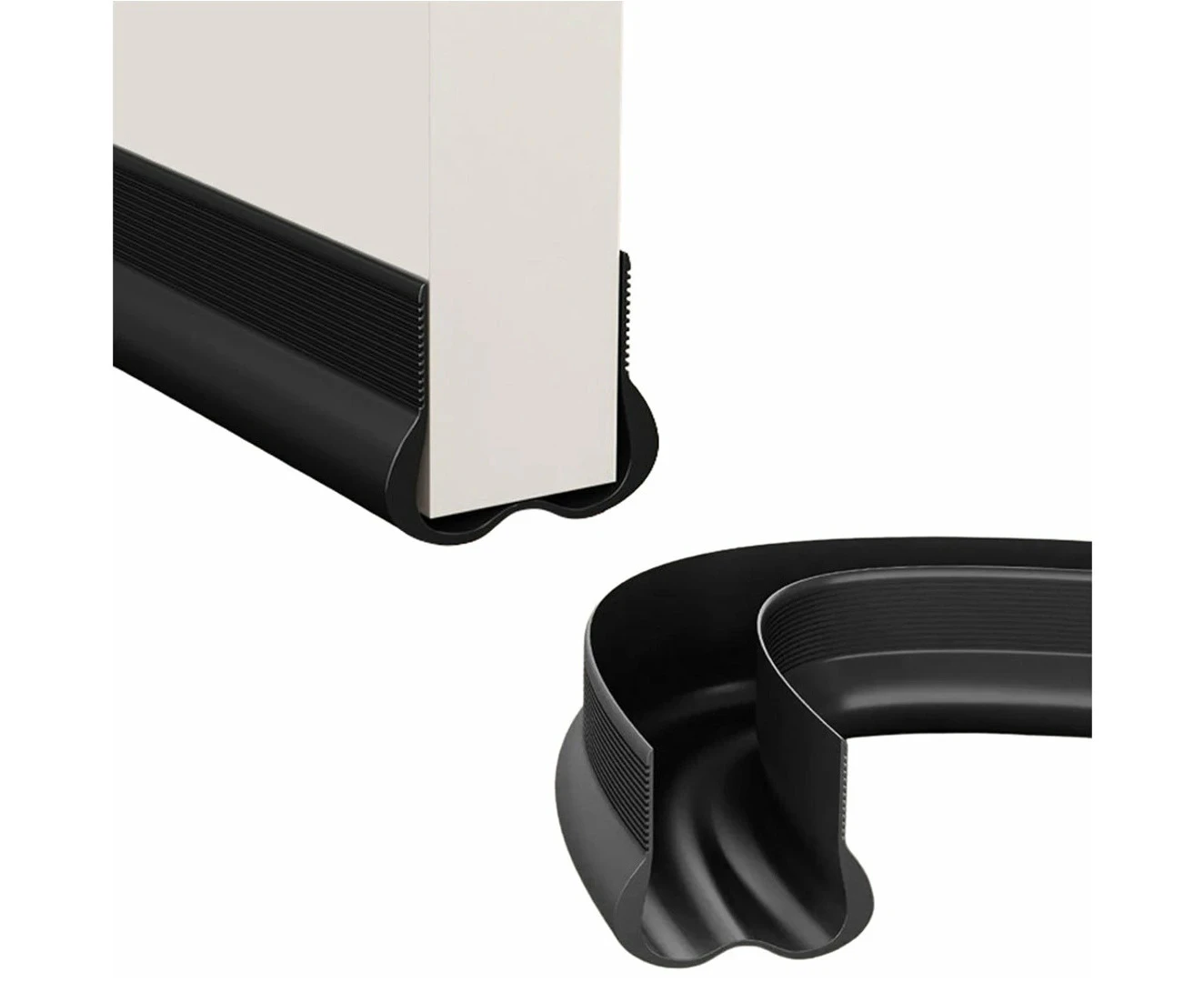 Door Draft Stopper Under Door Draft Blocker Noise Cold Air Draft Guard Door Gap Sealing-Black