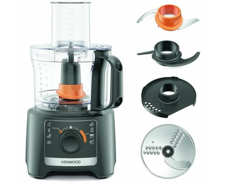 Kenwood Multipro Compact FDP31.020GY Model 2023, Robot Kitchen Chopper with 2 Processing Speeds + Pulse, 2.1L Bowl, Electric Vegetable Cutter for Choping,