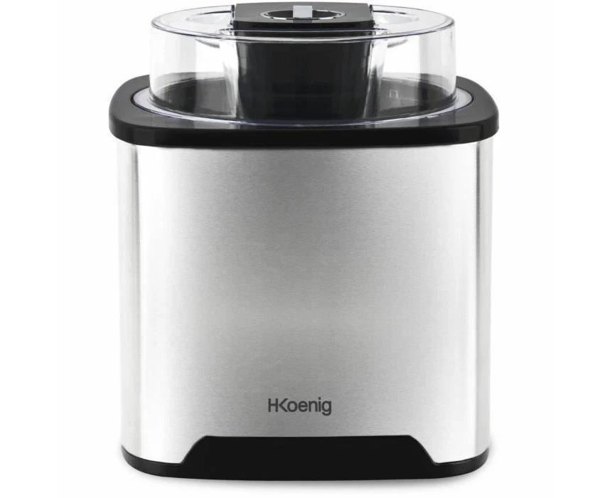 H.Koenig SRB80 Ice Cream Maker, Capacity 2L, 12 W, Stainless Steel, 30 to 40 min preparation, Quick, 30 rpm, Automatic Shutdown, Transparent Lid, Removable