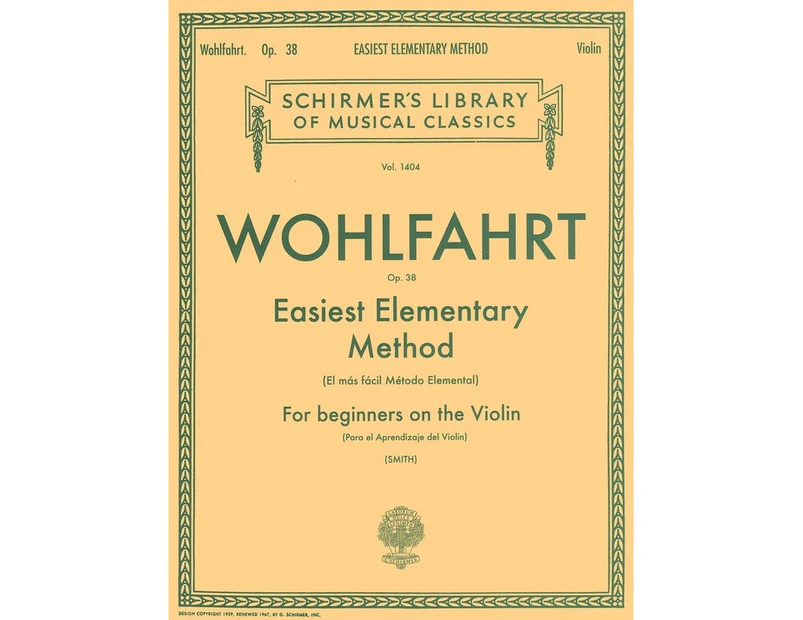 Wohlfahrt - Easiest Elementary Method Op 38 Violin (Softcover Book)