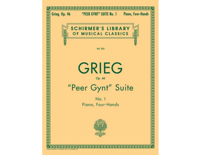 Grieg Peer Gynt 1 Op 46 Lib.203 Piano Duet