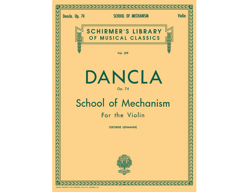 DanClarinet School Mech.Op 74 Lib.219 Violin (Softcover Book)