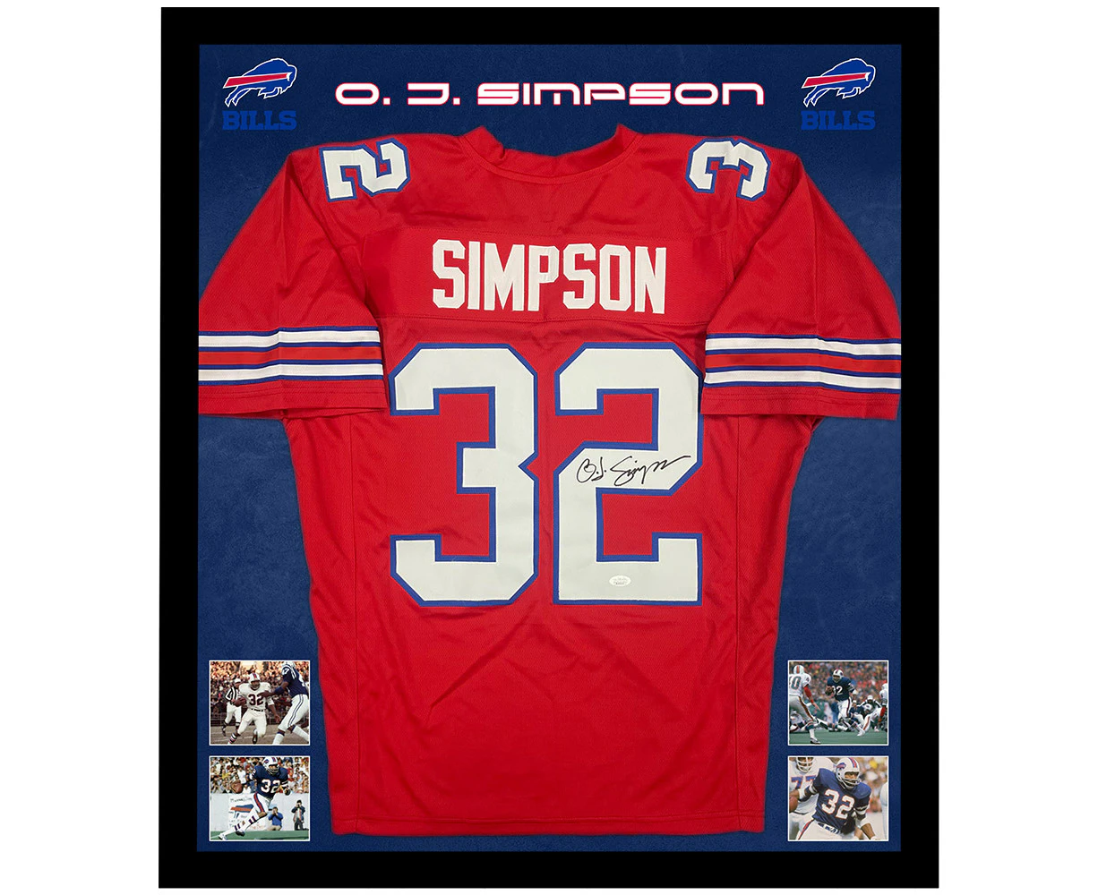 NFL O J Simpson Signed & Framed Buffalo Bills Jersey (JSA COA)