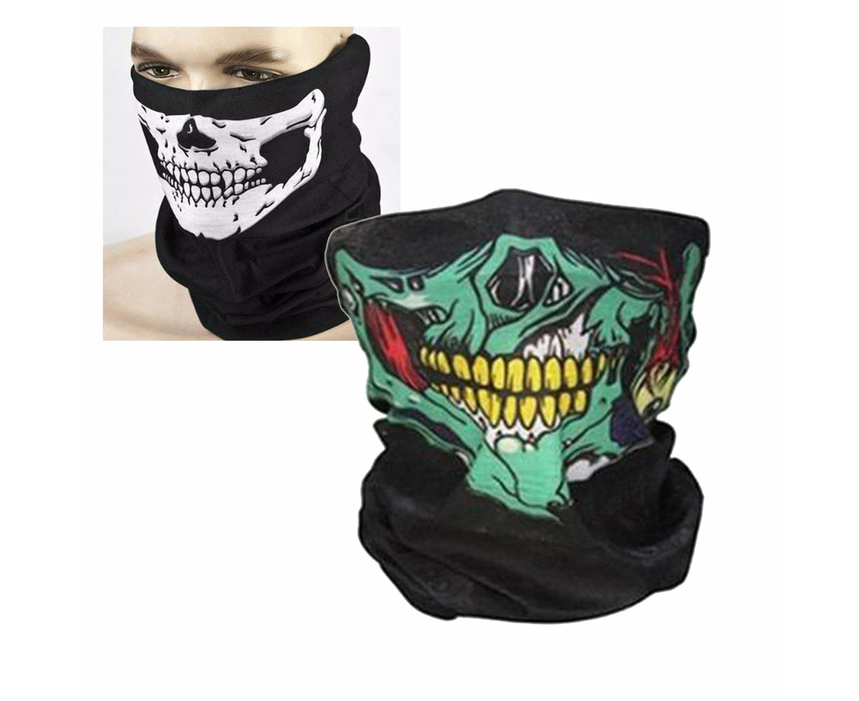 Motorcycle Face Skull Mask Half Face Motorbike Neck Headwear Party Mask